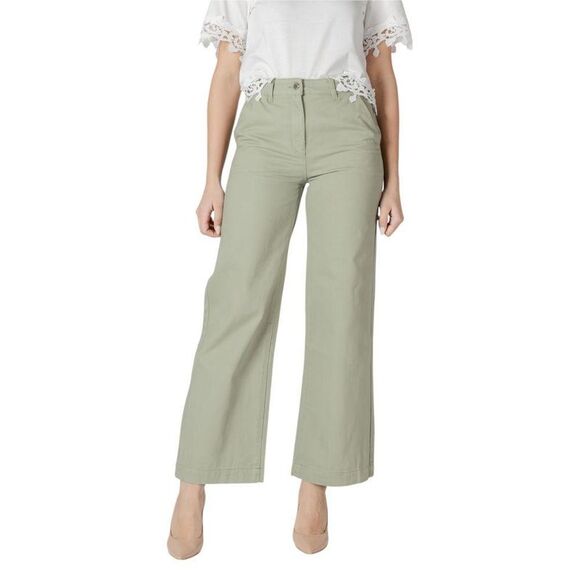 Morgan De Toi Wide Leg Relaxed Fit Pants Women Green Jeans & Pants
